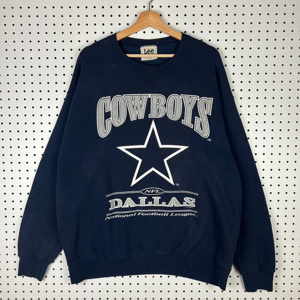 Dallas Cowboys NFL Sweatshirt XL Navy Blue Made in USA 90s Vintage Lee Sport Y2K